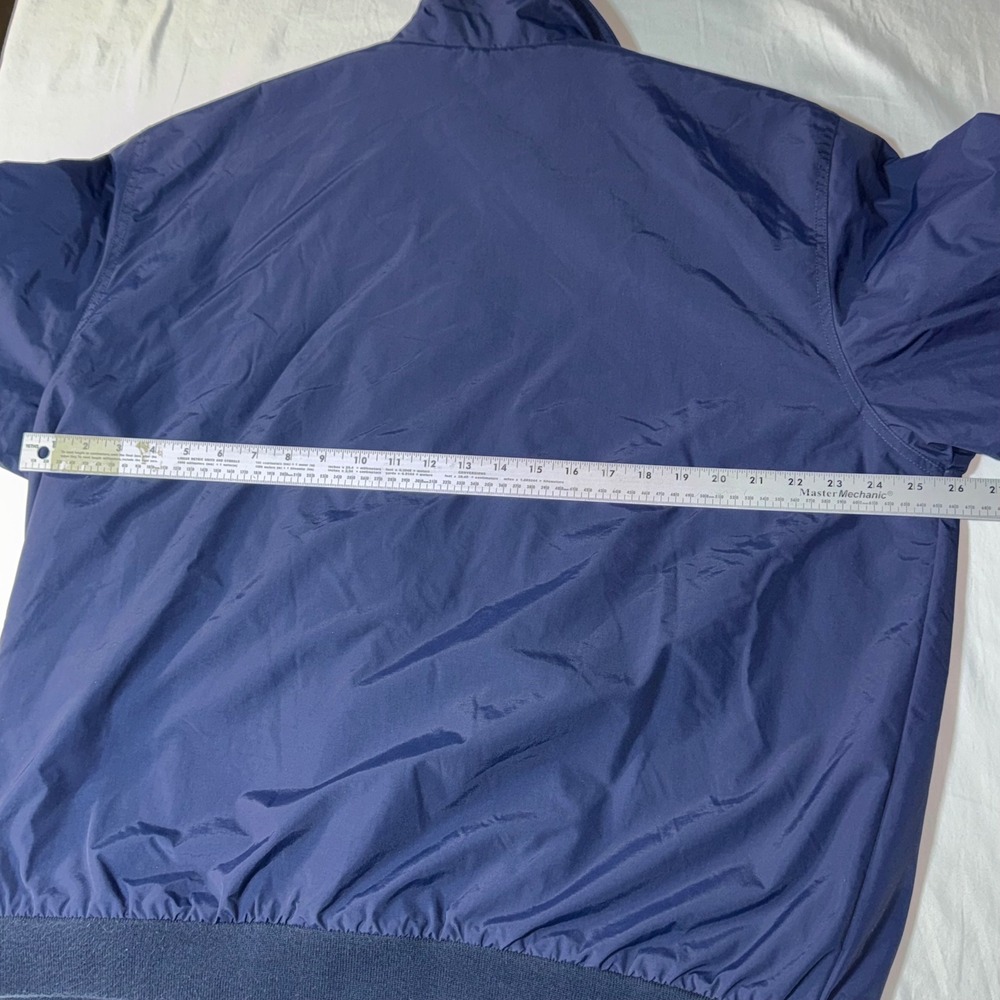 LL Bean Warm-Up Jacket Mens XL Navy Blue Fleece Lined Nylon Bomber Pocket 205107 - Picture 4 of 10